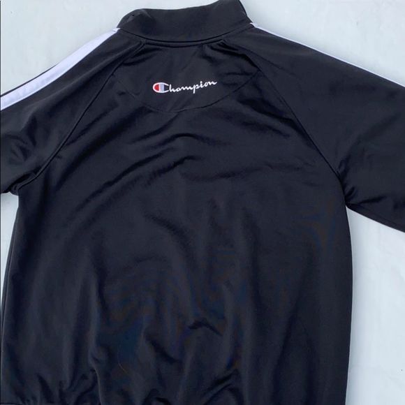 Champion nylon zip black jacket size Small EUC - Picture 4 of 9